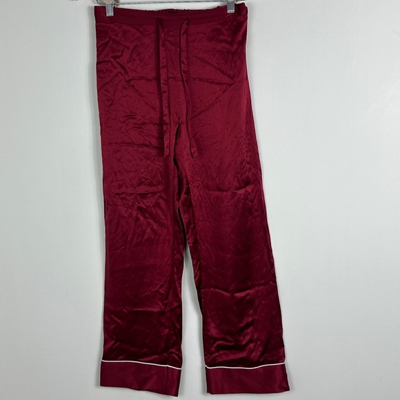 Lilysilk Pants - LilySilk 100%‎ Silk Mulberry Pure Womens Wide Leg Pants Burgundy Womens Small S